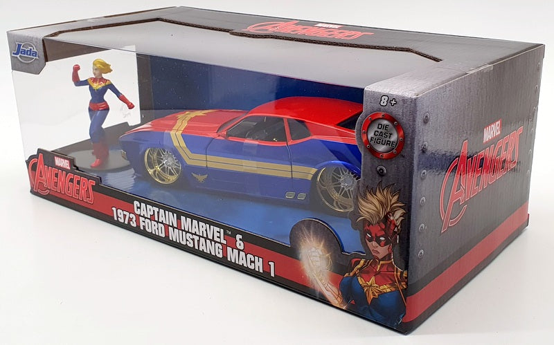 Jada 1/24 Scale Model Car 31193 - 1973 Ford Mustang Mach 1 Captain Marvel