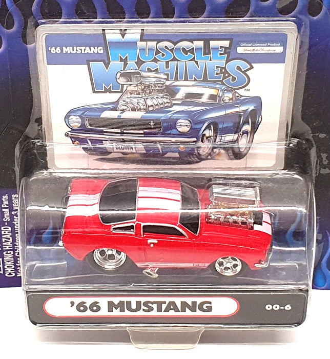 Muscle Machines 1/64 Scale 71161 00-6 - 1966 Ford Mustang - Red/White