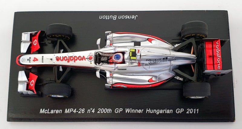 Spark 1/43 Scale S3029 - F1 McLaren MP4-26 #4 Winner Hungarian GP J. Button 2011