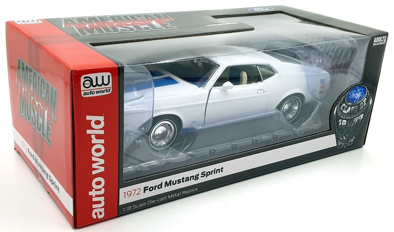 Autoworld 1/18 Scale Diecast AMM1286/06 - 1972 Ford Mustang Sprint White