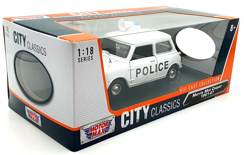 MotorMax 1/18 Scale Diecast 79742 - Morris Mini Cooper 1961-67 Police