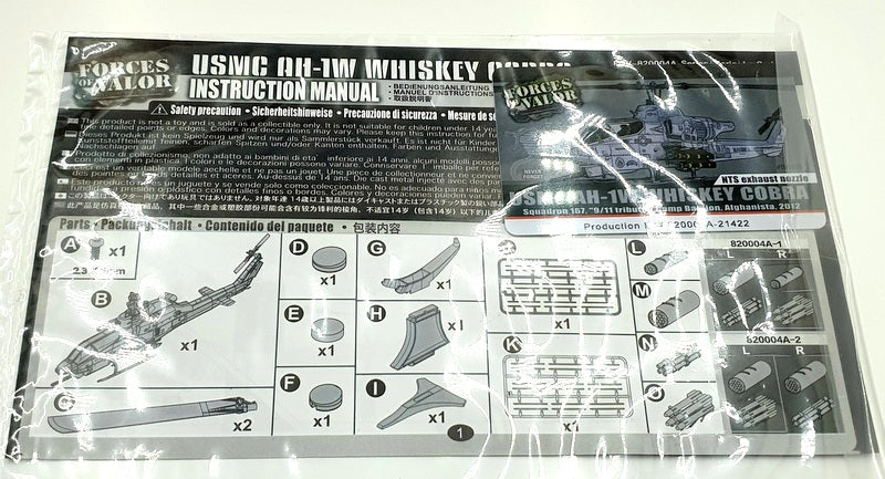 Forces Of Valor 1/48 Scale FOV-820004A-2 - USMC AH-1W Whiskey Cobra Helicopter