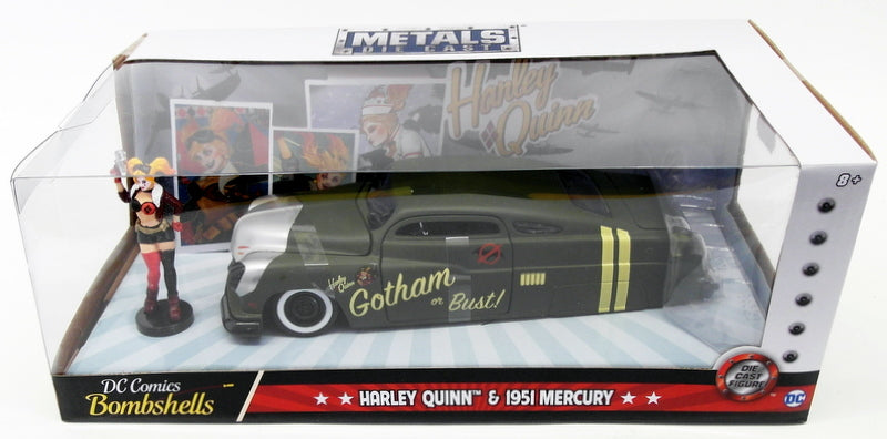Jada 1:24 DC Comics Bombshells Harley Quinn & 1951 Mercury 30456 Matte Green Car Jada 1:24 DC Comics Bombshells Harley Quinn & 1951 Mercury 30456 Matte Green Car
