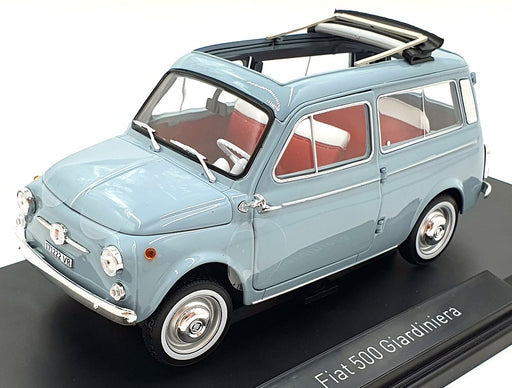 Norev 1/18 Scale Diecast 187726 - Fiat 500 Giardiniera 1964 Cenere Blue