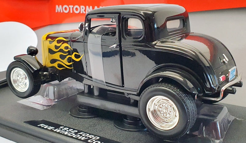 Motor Max 1/18 Scale Model Car 73171 - 1932 Ford Five Window Coupe - Black