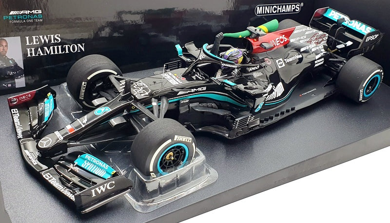Minichamps 1/18 Scale 110 212044 Mercedes AMG Petronas F1 Hamilton Brazil Flag