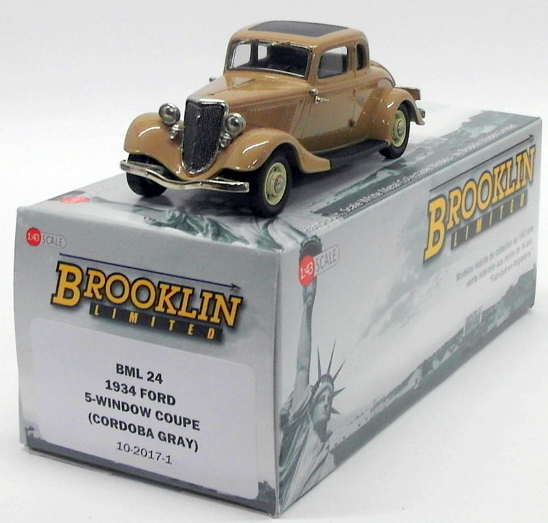 Brooklin Models 1/43 Scale Model Car BML24 - 1934 Ford 5-Window Coupe