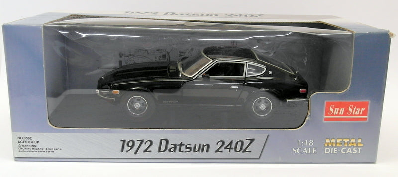 Sunstar 1/18 Scale Diecast - 3502 1972 Datsun 240Z Black