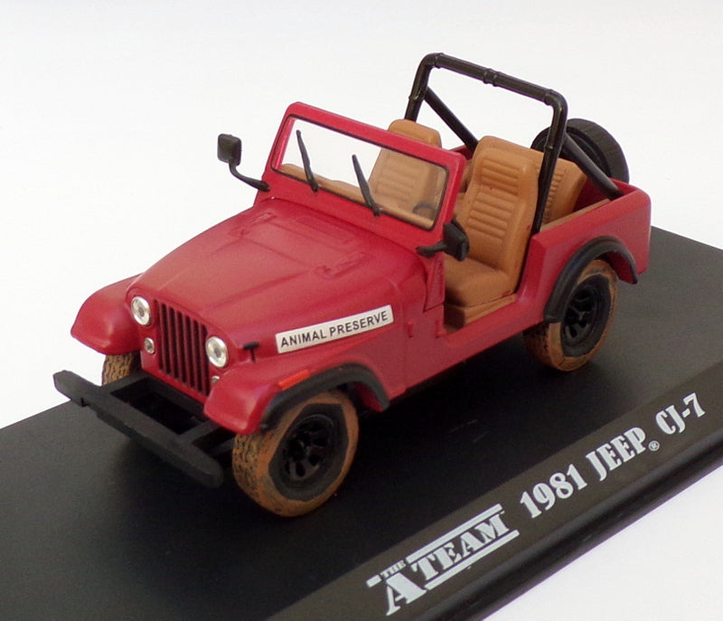 Greenlight 1/43 Scale 86528 - 1981 Jeep CJ-7 The A-Team - Red
