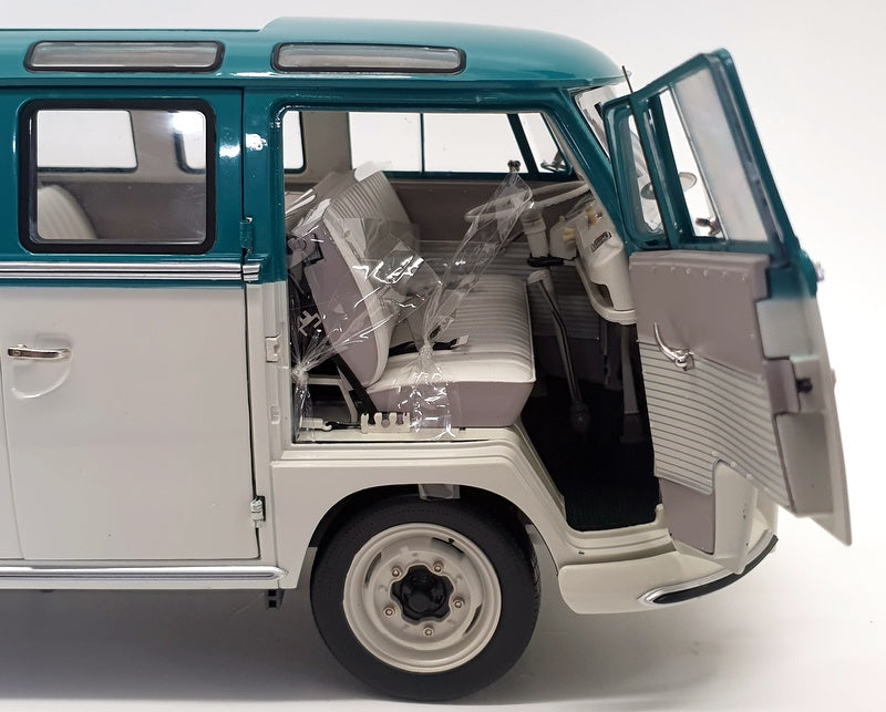 Sunstar 1/12 Scale 5084 - 1962 VW Volkswagen Samba Bus - Blue/Beige Grey