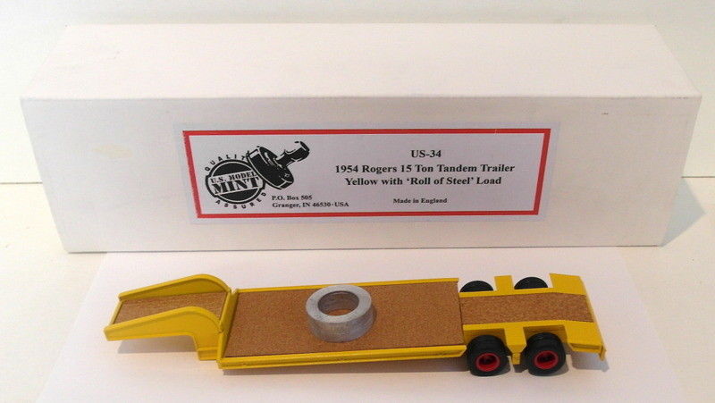 US Model Mint 1/43 Scale US34 -1954 Rogers 15 Ton Tandem Trailer With Steel Load