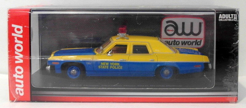 Auto World 1/43 Scale AWR1150 - 1974 Dodge Monaco New York Police - Blue Yellow