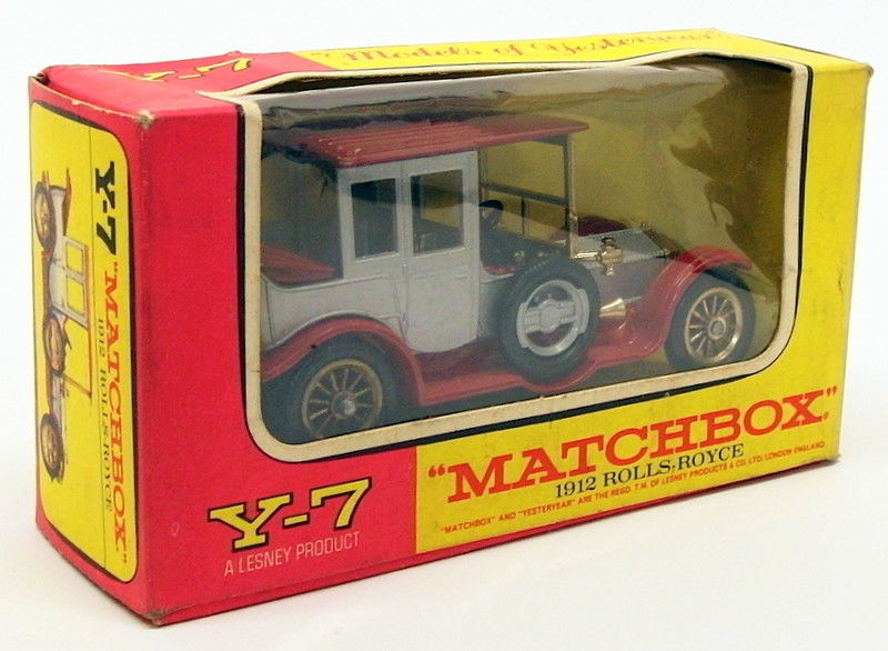 Matchbox Models Of Yesteryear Y-7 - 1912 Rolls Royce - Red/Silver