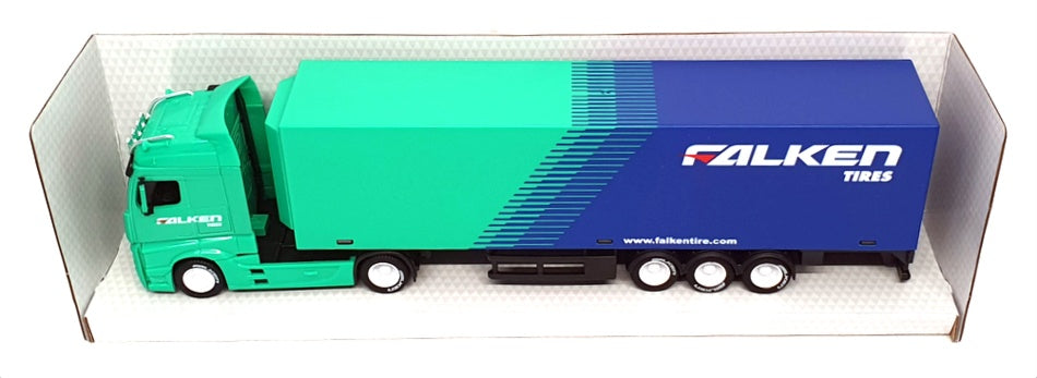 Burago 1/43 Scale 18-31460 - Mercedes Benz Hauler Truck & Trailer - Falken Tires