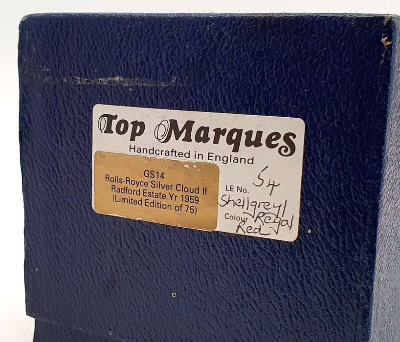 Top Marques Gold Series GS14 1/43 - 1959 Rolls Royce Silver Cloud II 1 of 75