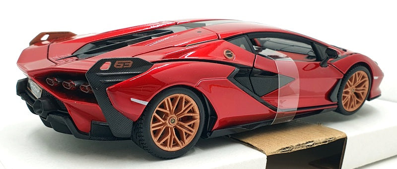 Burago 1/24 Scale Diecast #18-21099 - Lamborghini Sian FKP 37 - Met Red
