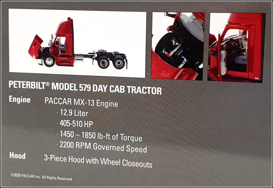 Diecast Masters 1/50 Scale 71068 - Peterbilt Model 579 Day Cab Tractor Deep Red