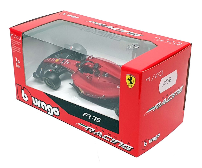 Burago 1/43 Scale 18-36832 - F1 Ferrari F1-75 2022 #16 C.Leclerc