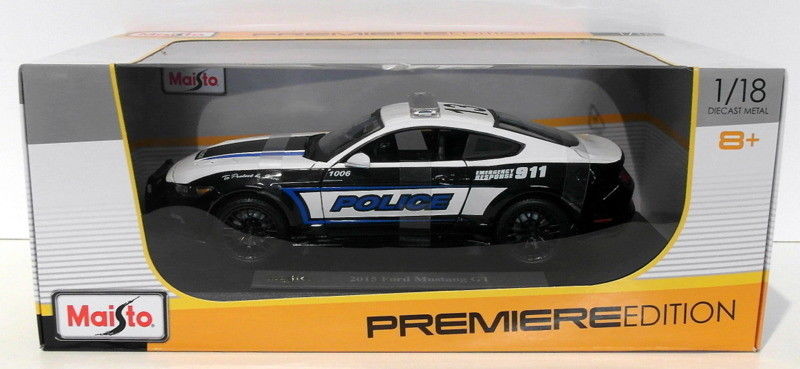 Maisto 1/18 Scale Diecast 36203 - 2015 Ford Mustang GT Police Car