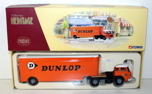 CORGI 1/50 - CORGI HERITAGE EX70904 RENAULT JL20 ET REMORQUE FRUEHAUF - DUNLOP
