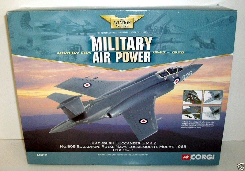 CORGI 1/72 AA34101 BLACKBURN BUCCANEER S.MK.2 NO.809 SQN ROYAL NAVY MORAY 1968