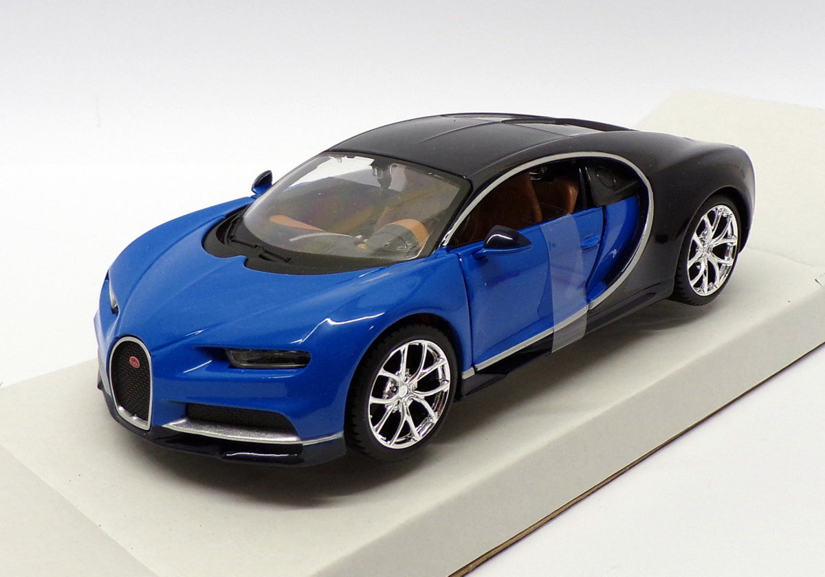 Maisto 1/24 Scale Model Car 31514 - Bugatti Chiron - Blue/Black