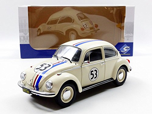 Solido 1/18 Scale Diecast - S1800505 VW Beetle Race #53 Herbie White Model Car
