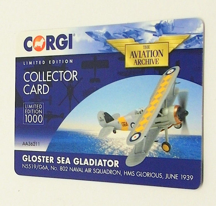 Corgi 1/72 Scale AA36211 - Gloster Sea Gladiator #802 Naval Air Sq. HMS Glorious