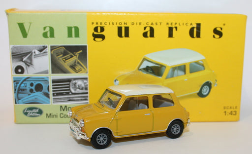 Vanguards 1/43 Scale Diecast VA02509 - Morris Mini Cooper S - Yellow / White