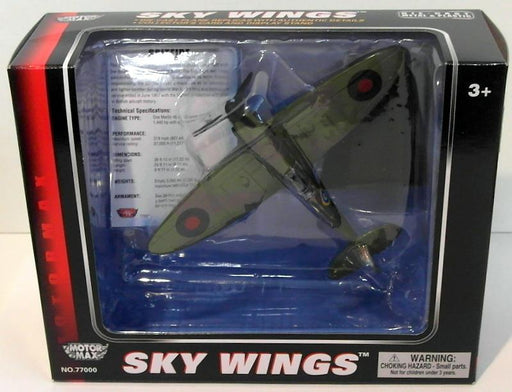 Motormax Skywings 1/100 Scale 77027 - Spitfire With Display Stand