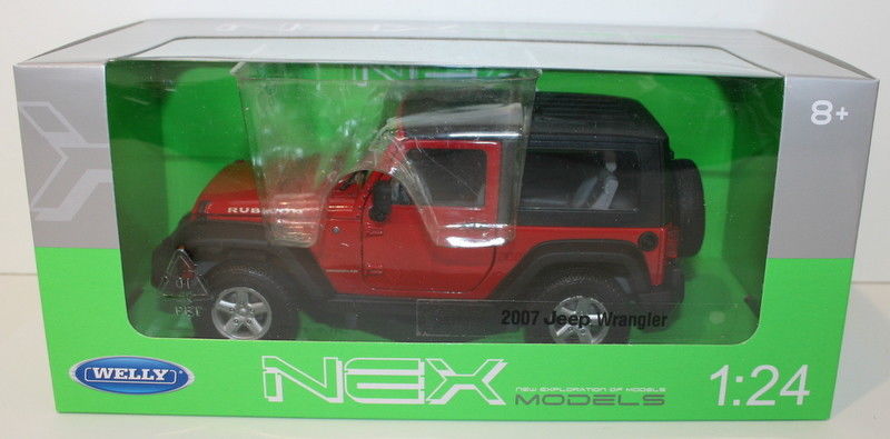 Welly NEX 1/24 Scale 22489W - 2007 Jeep Wrangler - Red - Hard Top