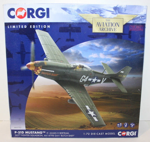 Corgi 1/72 Scale Diecast AA27701 - P51D Mustang Butch Baby 362nd Fighter SQN