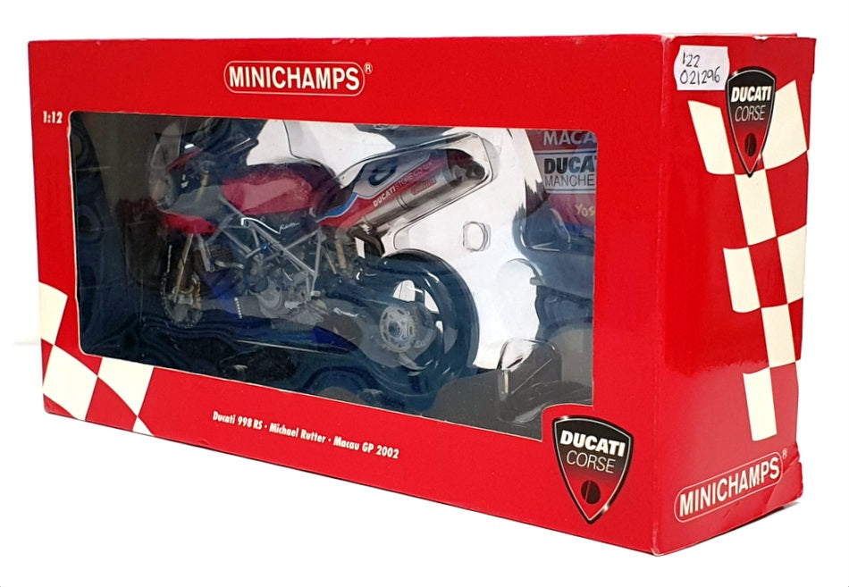 Minichamps 1/12 Scale 122 021296 - Ducati 998 RS - M. Rutter Macau GP 2002