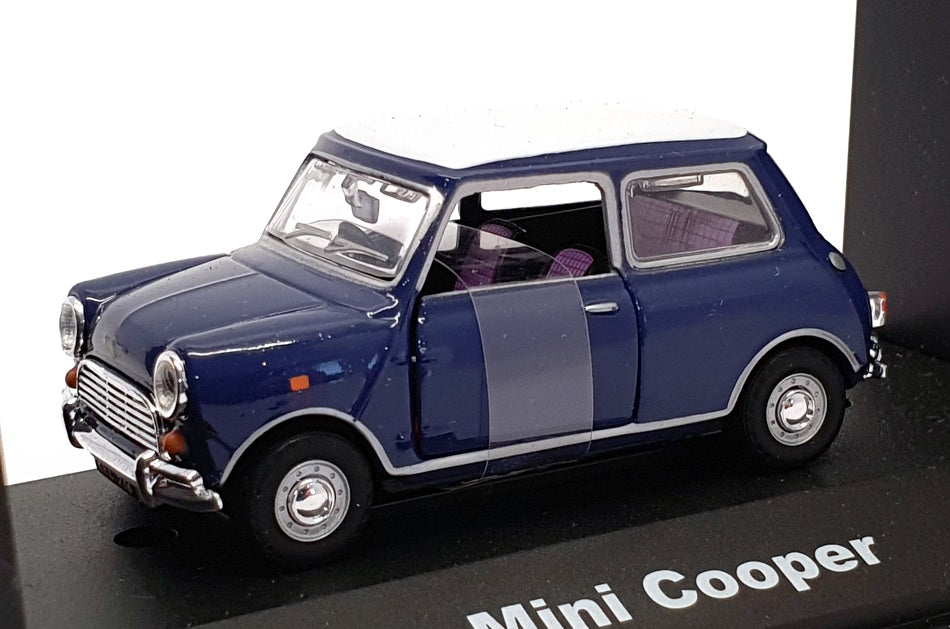 Cararama 1/43 Scale Diecast 141BW - Mini Cooper - Blue/White