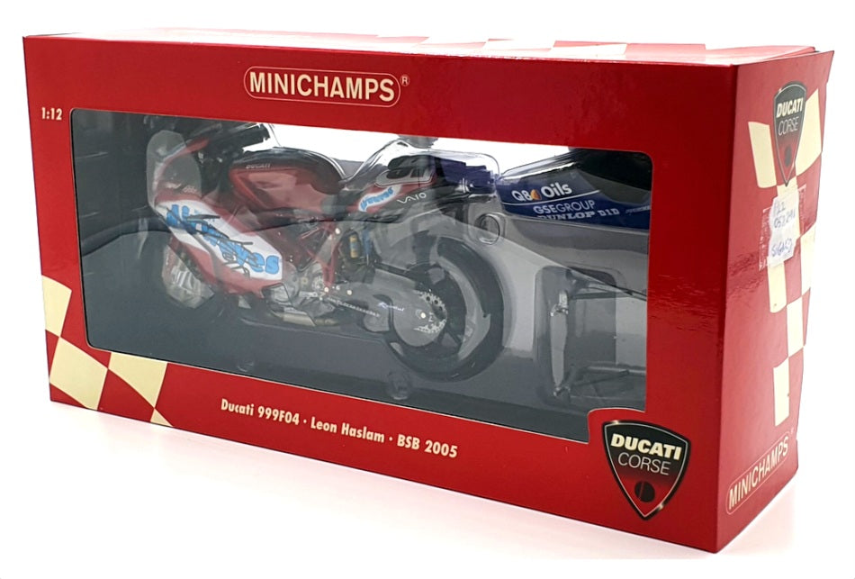 Minichamps 1/12 Scale 122 052291 - Ducati 999F04 Haslam BSB 2005 SIGNED