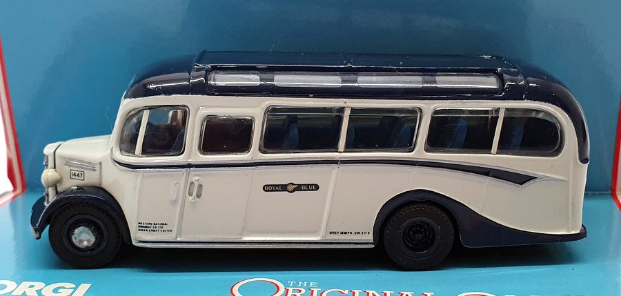Corgi 1/76 Scale Model Coach 42501 - Bedford OB Coach Royal Blue