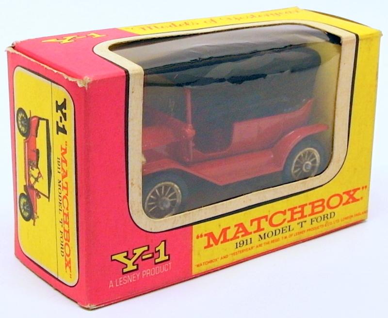 Matchbox Models Of Yesteryear Y-1 - 1911 Model T Ford - Red/Black