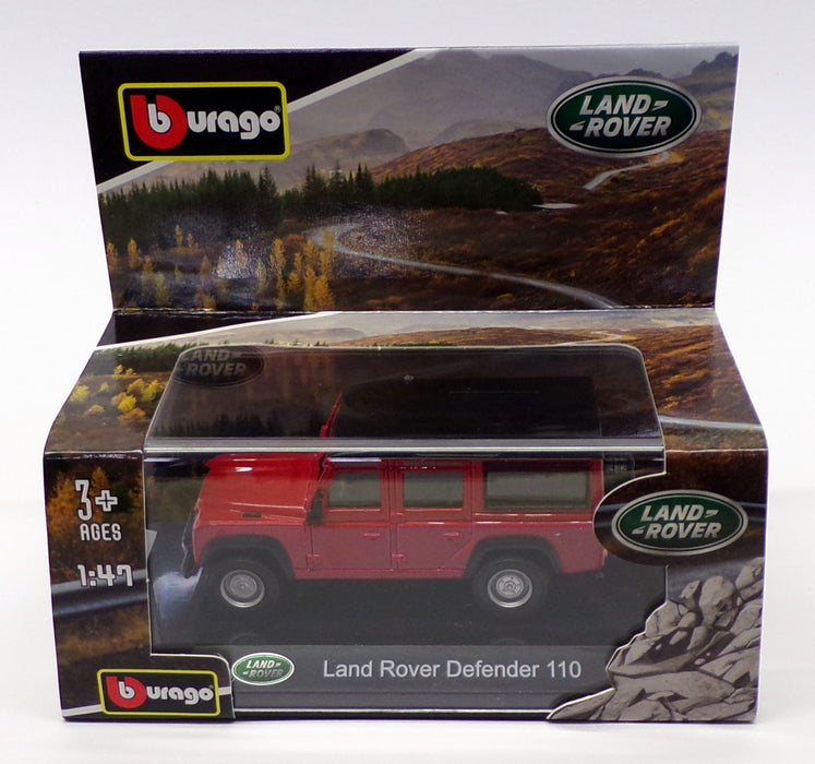 Burago 1/47 Scale 18-32060 - Land Rover Defender 110 - Red