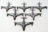 Vintage Dinky 733 70F - Set Of Six Shooting Star Jet Fighters - Silver