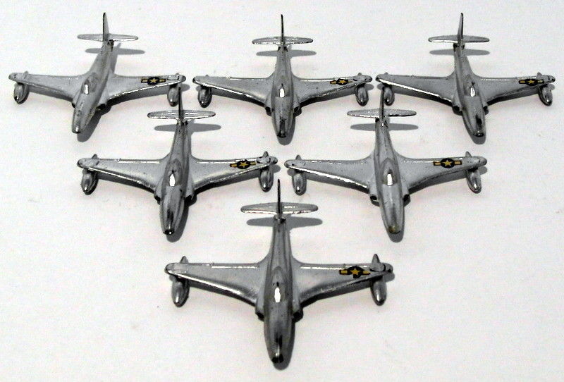 Vintage Dinky 733 70F - Set Of Six Shooting Star Jet Fighters - Silver