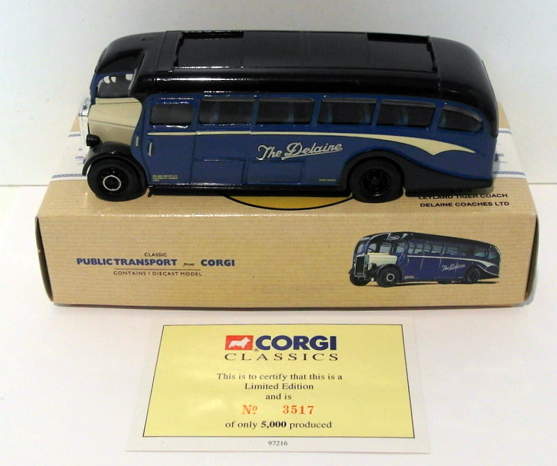 Corgi 1/50 Scale Diecast 97216 - Leyland Tiger Coach - Delaine Coaches Ltd