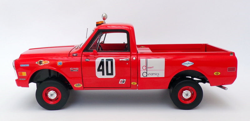 Highway 61 1/18 Scale HWY-18007 - 1969 Chevrolet C10 - #40 Baja 1000 Truck - Red
