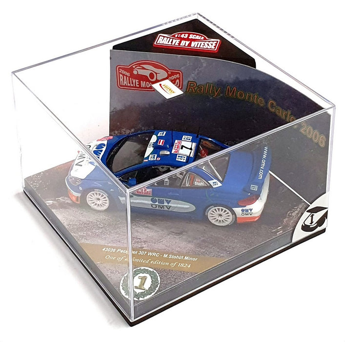 Vitesse 1/43 Scale 43036 - CMV Peugeot 307 WRC Monte Carlo 2006 - Blue