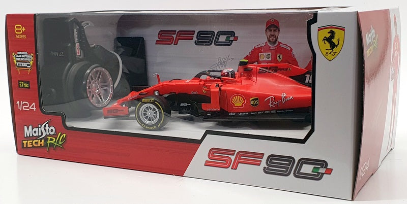 Burago 1/24 Scale Remote Control Car 81384 - Ferrari SF90 Charles Leclerc - Red