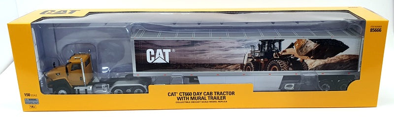 Diecast Masters 1/50 Scale 85666 -CAT CT660 Tractor Day Cab + CAT Mural Trailer