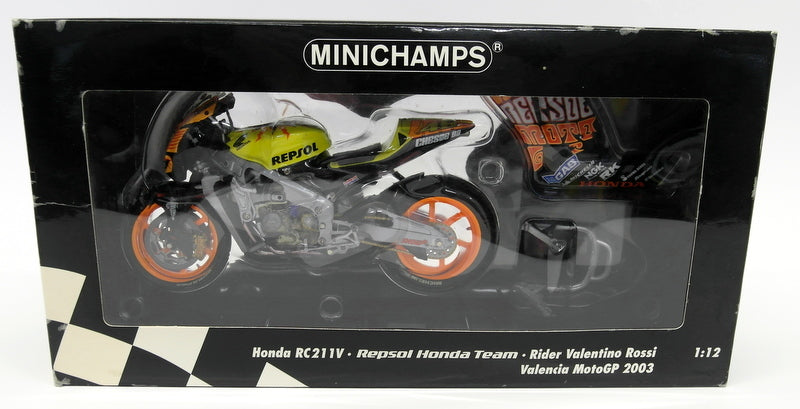 Minichamps 1/12 Scale 122 037196 Honda RC211V Valentino Rossi Valencia 03