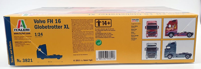 Italeri 1/24 Scale Model Truck Kit 3821 - Volvo FH16 Globetrotter XL