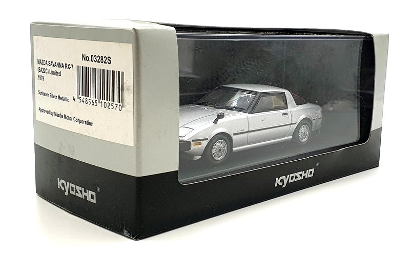 Kyosho 1/43 Scale Model Car 03282S - 1979 Mazda Savanna RX-7 SA22C - Silver