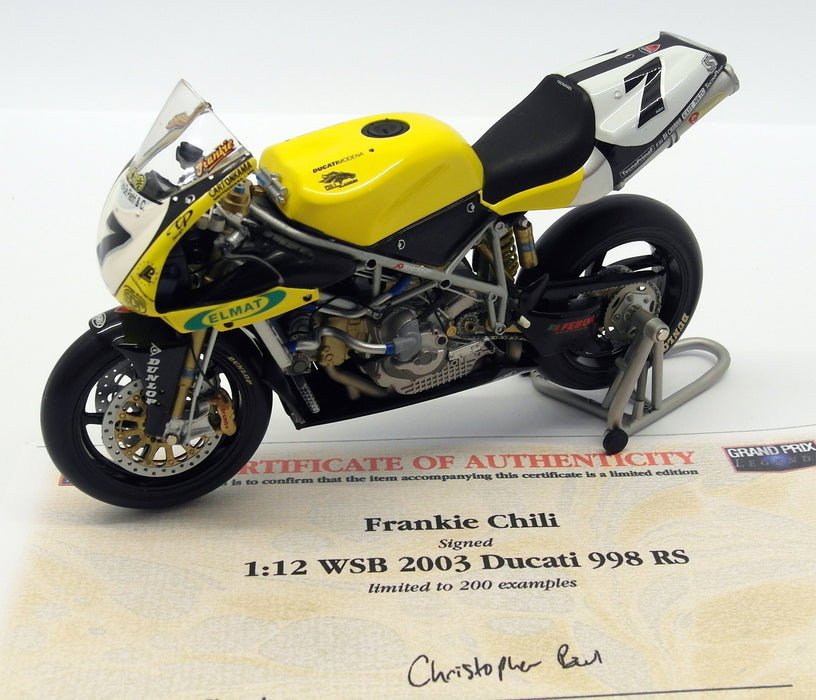 Minichamps 1/12 Scale 122 031207 - Ducati 998RS P. Chili WSB 2003 SIGNED