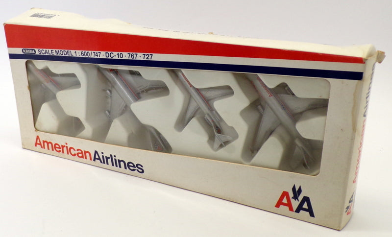 Schabak 1/600 Scale 4 Piece Set 910/29 - Boeing 747, DC-10, 767, & 727 - AA